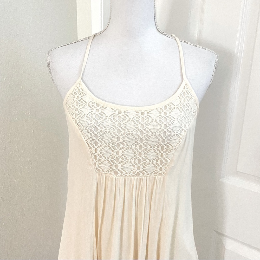 Mossimo Supply Co. Ivory Crepe Crochet Sundress M - Picture 4 of 11